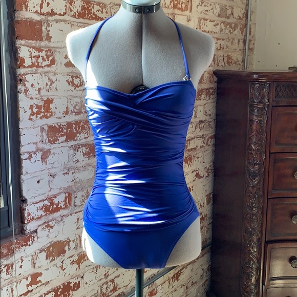 La Blanca Island Goddess Ruched Bandeau Swimsuit - Picture 5 of 11